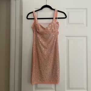 FASHIONNOVA met someone new rhinestone mini dress